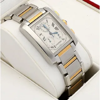 Foto 5 di 6: Cartier Tank Française Chronoflex Gold/steel 
