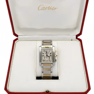 Foto 6 di 6: Cartier Tank Française Chronoflex Gold/steel 