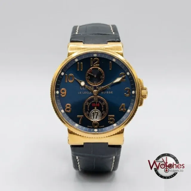Ulysse Nardin Marine Chronometer (oro amarillo, esfera azul)